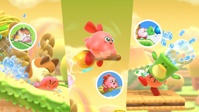 Cleaning Kirby Moves! Left is dash attack, right is stationary charge attack, and middle is I believe....mid air dash but you need to be dashing first?